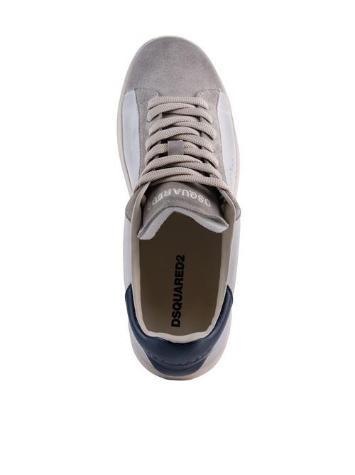 Sneakers Dirty Maple Leaf Boxer in pelle bianco/blu DSQUARED2 | SNM0408 09708182M4058